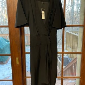 NWT BCBG Black Silk Dress, Size Large